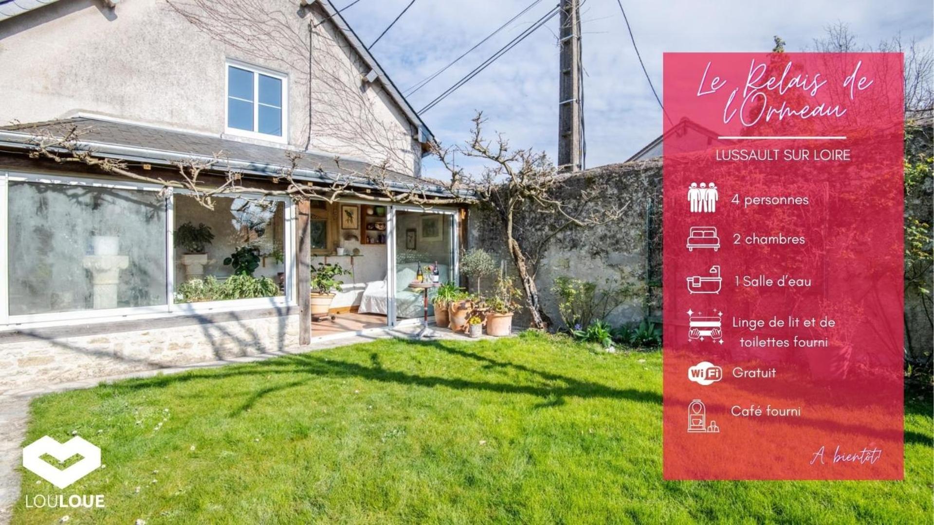 Le Relais De L'Ormeau - Charmant Gite Pour 4 Pers. Lussault-sur-Loire Exteriör bild